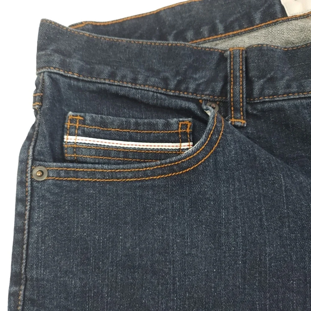Sun + Stone Denim Shorts Mens 34‎ Blue Dark Wash Pockets Stretch Casual
